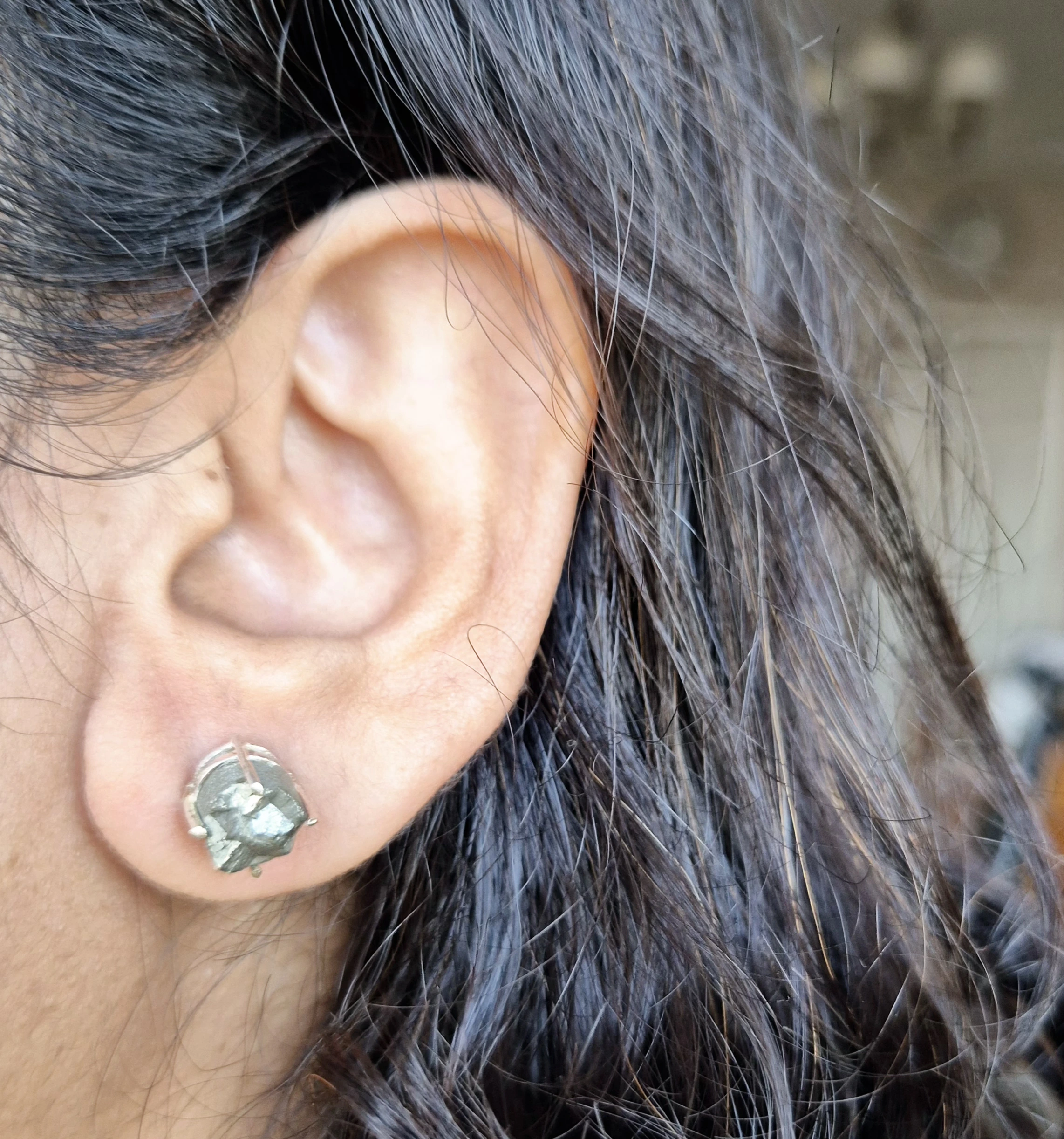 Inner Wisdom Light 45 Light-Coded Iron Pyrite Ear Studs
