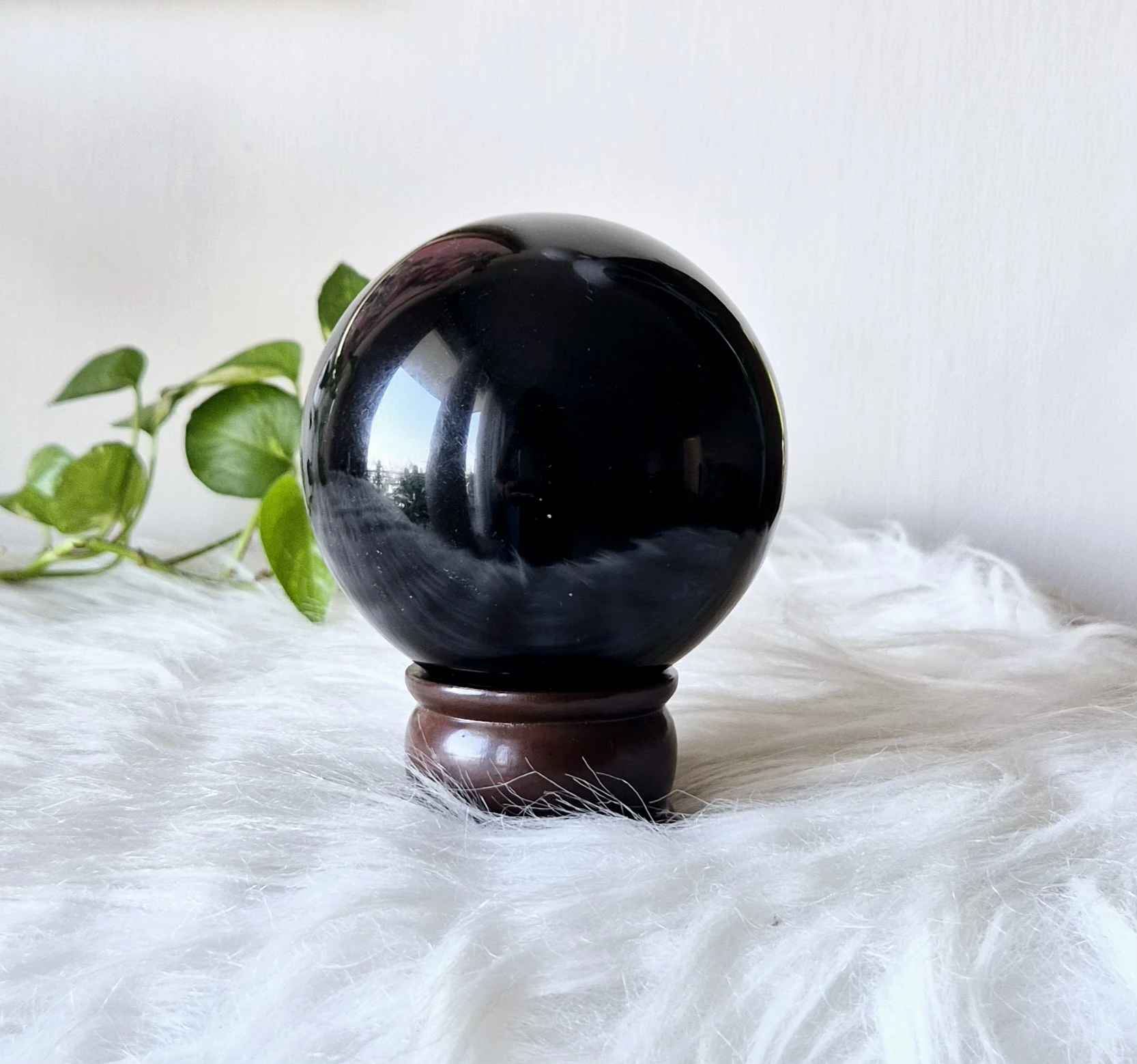 Inner Wisdom Light 42 Light Coded Black Obsidian Crystal Ball